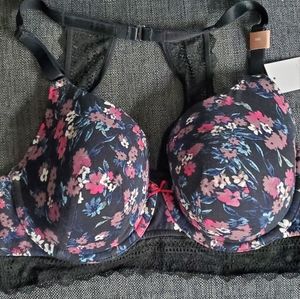 Cacique NWT Floral Lace Long line Bra 38D